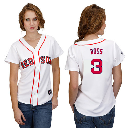 David Ross #3 mlb Jersey-Boston Red Sox Women's Authentic Home White Cool Base Baseball Jersey
